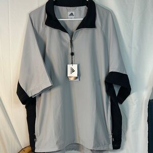 Adidas Provisional short-sleeve golf climastorm pullover‎ gray & black NWT Large